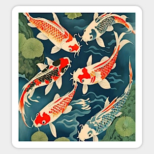 Koi Fish in Ukiyo-e Style Sticker